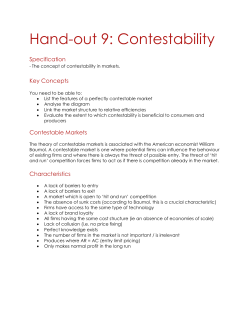 9. Contestable Markets