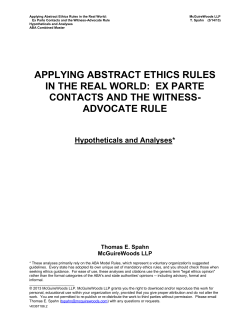 ex parte contacts and the witness- advocate rule