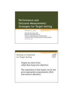 Performance and Outcome Measurement: Strategies for Target