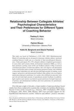 Relationship Between Collegiate Athletes