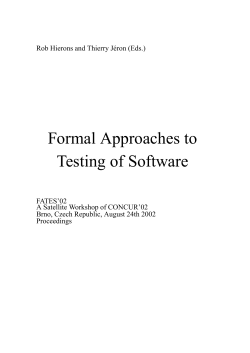 Formal Approaches to Testing of Software