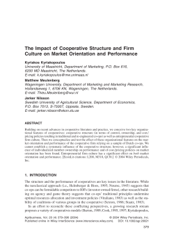 The impact of cooperative structure and firm culture on market