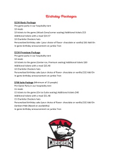 230 Basic Package Pre-game party in our hospitality tent 10 meals