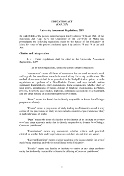 Assessment Regulations, 2009