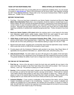 TEAM CAPTAIN RESPONSIBILITIES WMGA INTERCLUB TEAM