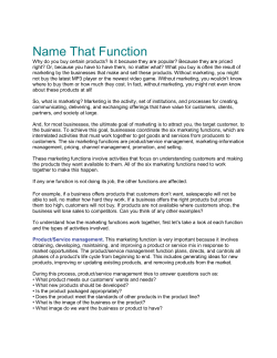 Objective Name That Function Why do you buy certain products? Is