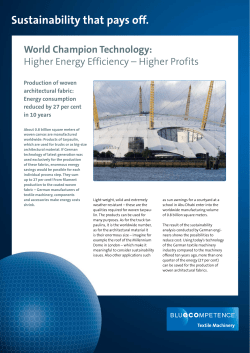 Higher Energy Efficiency &ndash; Higher Profits