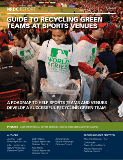 NRDC: Guide to Recycling Green Teams at Sports Venues