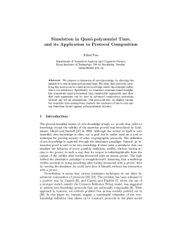 Simulation in Quasi-polynomial Time, and its Application to
