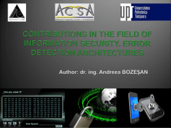 Andreea BOZESAN, M.Eng. Adviser: Prof. Mircea Vlăduțiu