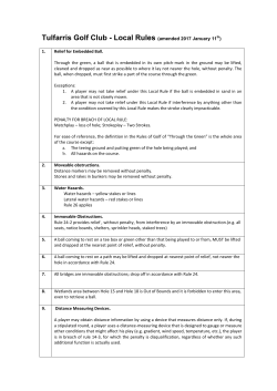 Local Rules - Tulfarris Golf Club