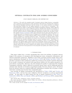 Optimal contracts for loss averse consumers