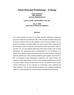 Fetch Directed Prefetching &ndash; A Study
