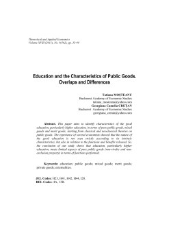 Education and the Characteristics of Public Goods. Overlaps and
