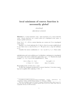 local minimum of convex function is necessarily