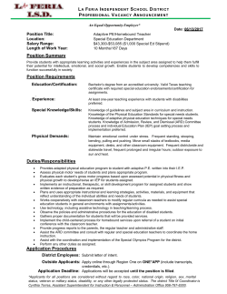 Sample Administrative Vacancy Announcement