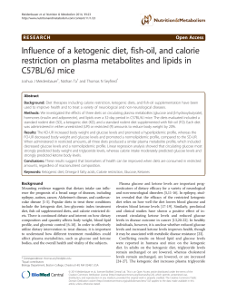Influence of a ketogenic diet, fish-oil, and calorie