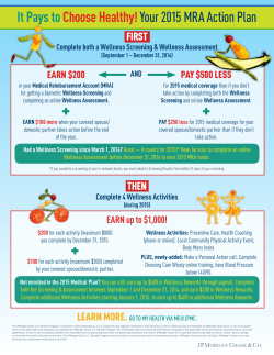 It Pays to Choose Healthy!Your 2015 MRA Action Plan
