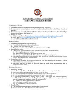 ACWORTH BASEBALL ASSOCIATION SHETLAND DIVISION RULES