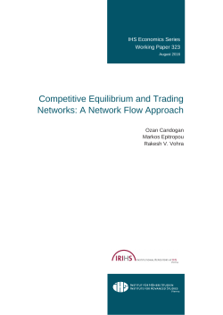 Economics Series Competitive Equilibrium and Trading Networks: A