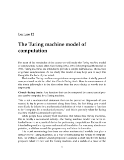 The Turing machine model of computation