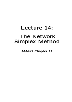 Lecture 14: The Network Simplex Method