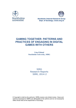 gaming together: patterns and practices of engaging in digital