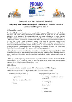 Professionals on the Move - Szakemberek Mozduljatok! Comparing