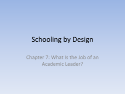 Schooling by Design