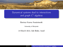 Dynamical systems dual to interactions and graph C