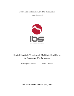 Social Capital, Trust, and Multiple Equilibria in Economic Performance