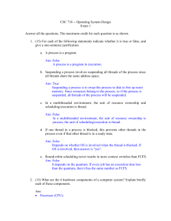CSC 718 -- Operating System Design
