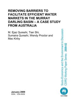 Efficient allocation of water through water markets in the Murray Basin