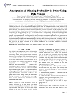 Anticipation of Winning Probability in Poker Using