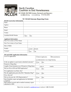 ssi project number - North Carolina Coalition to End Homelessness