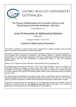 Junior-Professorship for Mathematical Statistics