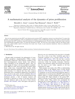 A mathematical analysis of the dynamics of prion proliferation