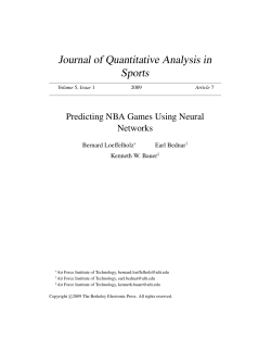 Predicting NBA Games Using Neural Networks