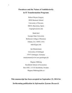 Paradoxes and the Nature of Ambidexterity in IT Transformation