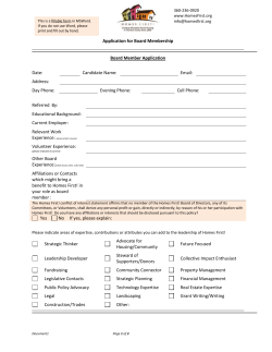Application for Prospective Homes First