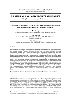 The Marginal Value of Cash Holdings