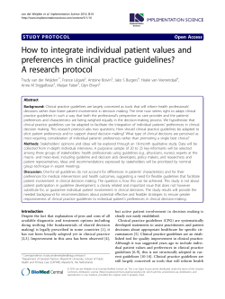 How to integrate individual patient values and preferences in clinical