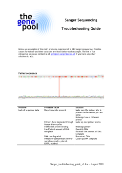Sanger Sequencing Troubleshooting Guide