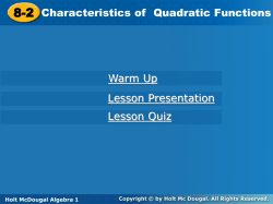 Characteristics of Quadratic