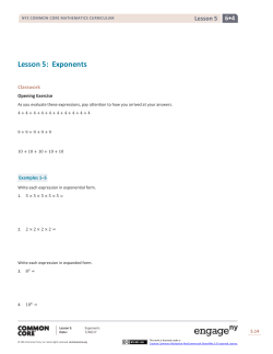 Lesson 5: Exponents