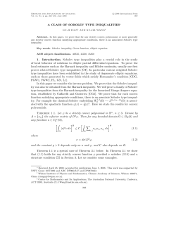 A CLASS OF SOBOLEV TYPE INEQUALITIES&lowast; 1