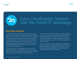 Cisco CloudCenter Solution: Gain the Hybrid IT Advantage Solution