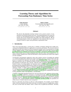 Learning theory and algorithms for forecasting non