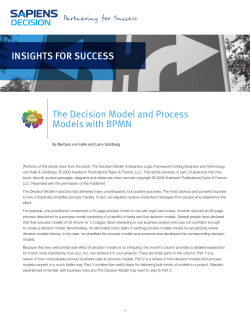 INSIGHTS FOR SUCCESS The Decision Model and Process