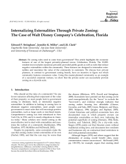 Internalizing Externalities Through Private Zoning: The Case of Walt